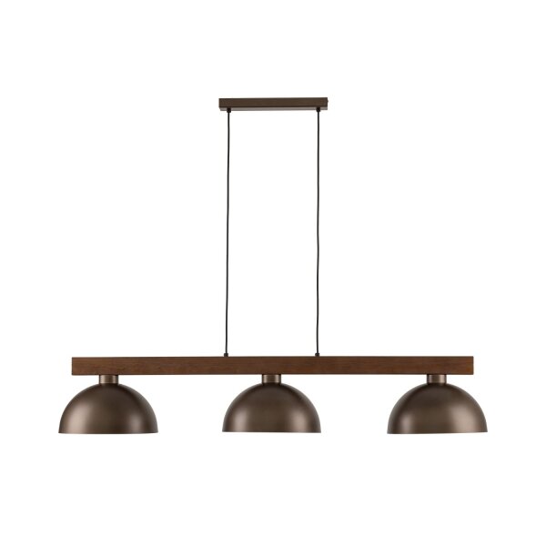 Hängeleuchte 118 cm lang H: max. 115 cm Holz Metall 3x E27