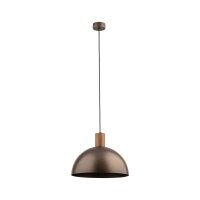 H&auml;ngeleuchte Metall Holz Braun rund &Oslash; 33,5 cm H: max. 1,7 m