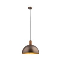 Hängeleuchte Metall Holz Braun rund Ø 33,5 cm...