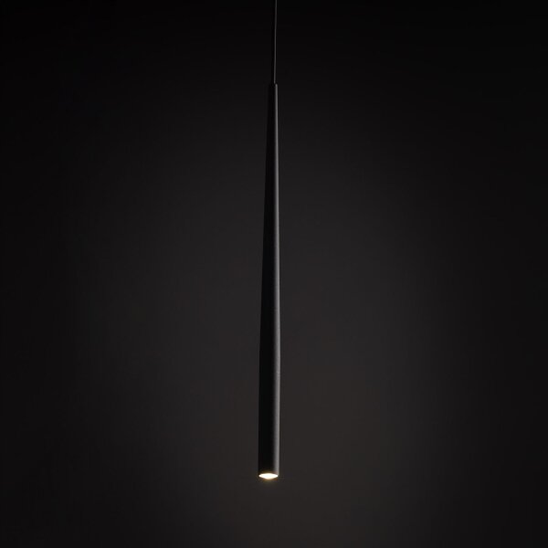 Schwarze Pendelleuchte Metall Ø 5,2cm schmal höhenverstellbar