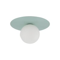 Deckenlampe Kinderzimmer rund &Oslash;25cm Metall Glas G9 Mint Wei&szlig;