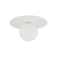 Runde Deckenleuchte Weiß Ø 25 cm Metall Glas...