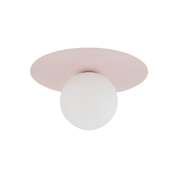 Kinderzimmerleuchte Decke Rosa Weiß Metall Glas G9 Ø 25cm rund