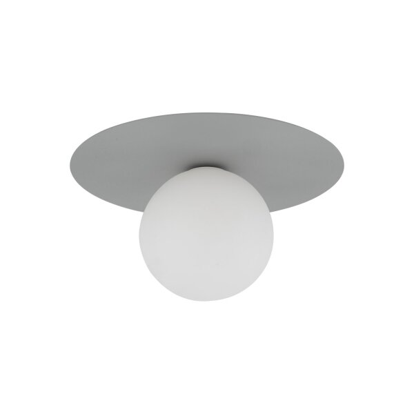 Kinderzimmerleuchte Decke Grau Weiß Metall Glas Ø 25 cm G9
