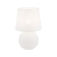 Tischleuchte Weiß 60 cm hoch Ø 38 cm Glas...