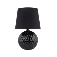 Tischlampe Schwarz E27 60 cm hoch Ø 38 cm Glas...