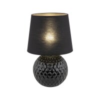 Tischlampe Schwarz E27 60 cm hoch Ø 38 cm Glas...