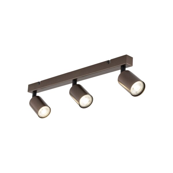Deckenleuchte 3-flammig Metall Braun 60 cm GU10 verstellbar