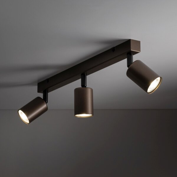 Deckenleuchte 3-flammig Metall Braun 60 cm GU10 verstellbar