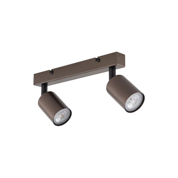 Deckenstrahler Metall Braun 39 cm klein GU10 2-flammig LIDIA