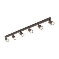 Deckenspot 127 cm lang 6-flammig Metall Braun GU10