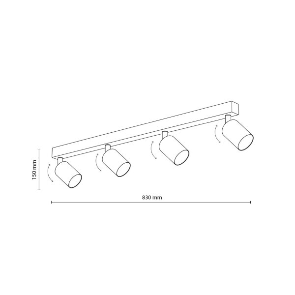Deckenlampe 4-flammig 83cm lang Metall verstellbar Braun GU10