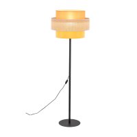 Stehleuchte Wohnzimmer 159cm klein Stoff Jute Metall E27...