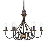 Kronleuchter CANDELA 15 Rostbraun Ø65cm Lampe