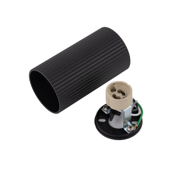 Deckenlampe Metall Schwarz GU10 Ø 5,5 cm H: 10 cm Aufputz