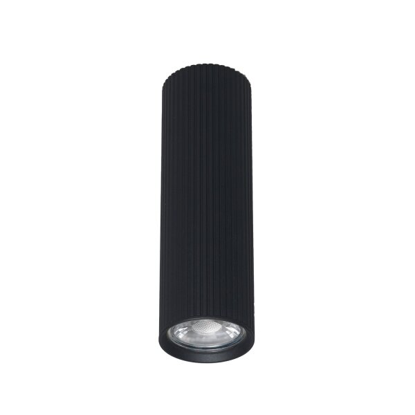 Aufputz Deckenlampe Schwarz Metall GU10 Ø 5,5 cm H: 17 cm