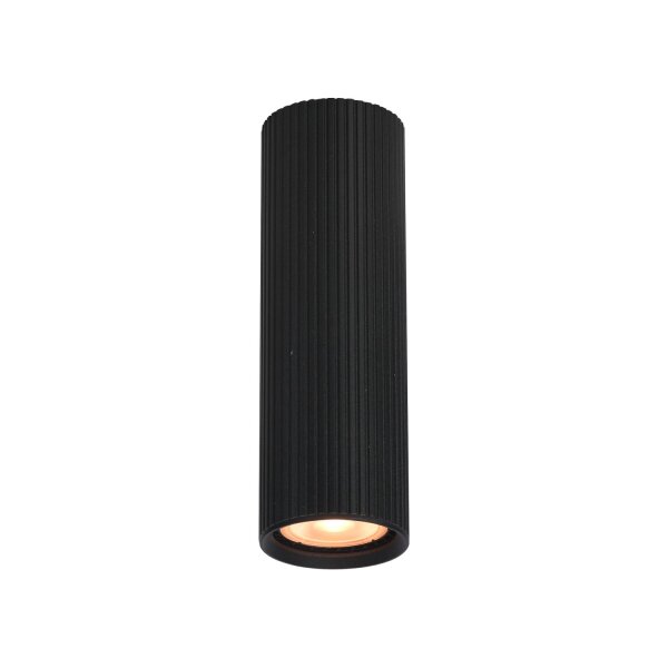 Aufputz Deckenlampe Schwarz Metall GU10 Ø 5,5 cm H: 17 cm