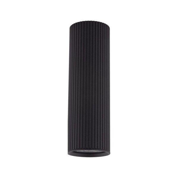 Aufputz Deckenlampe Schwarz Metall GU10 Ø 5,5 cm H: 17 cm