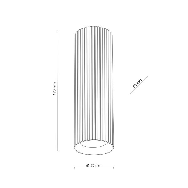 Spot Lampe Decke Weiß Metall GU10 Ø 5,5 cm H: 17 cm Aufputz
