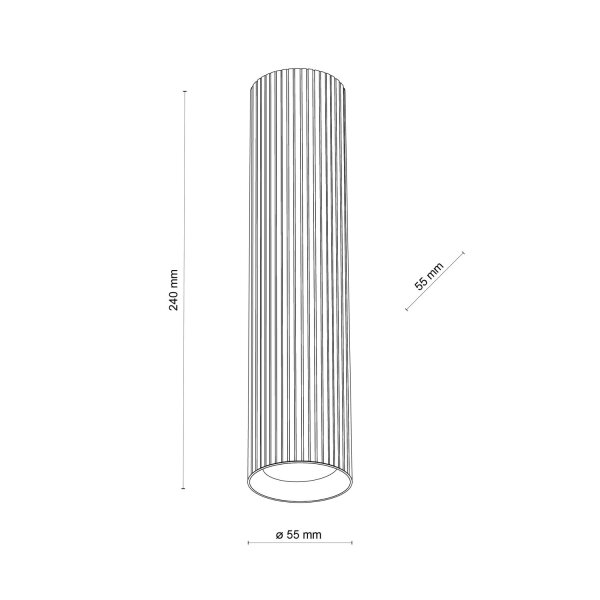 Deckenlampe Schwarz Metall GU10 Ø 5,5 cm H: 24 cm klein