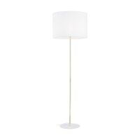 Stehleuchte Gold Weiß 160 cm aus Metall Stoff E27...