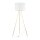 Stehlampe Wohnzimmer 160cm Metall Stoff E27 Gold Weiß Dreibein