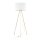 Stehlampe Wohnzimmer 160cm Metall Stoff E27 Gold Weiß Dreibein