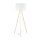 Stehlampe Wohnzimmer 160cm Metall Stoff E27 Gold Weiß Dreibein
