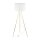 Stehlampe Wohnzimmer 160cm Metall Stoff E27 Gold Weiß Dreibein