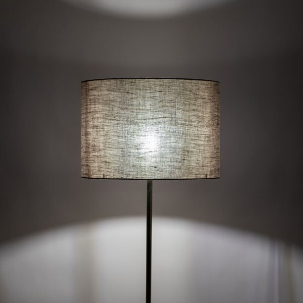 Stehlampe klein 160 cm Metall Stoff E27 in Gold Braun