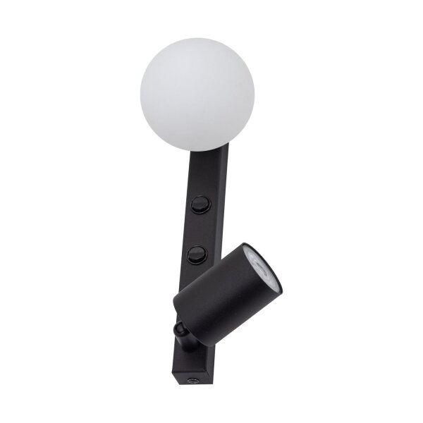 Spot Wandleuchte mit Schalter H: 35 cm GU10 + G9 Glas Metall
