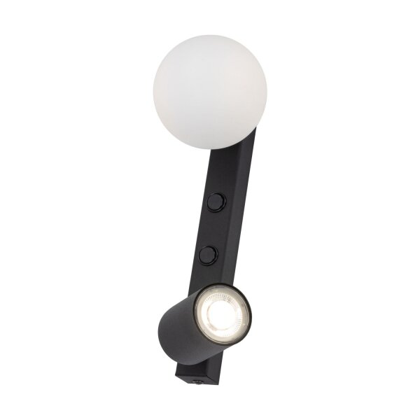 Spot Wandleuchte mit Schalter H: 35 cm GU10 + G9 Glas Metall
