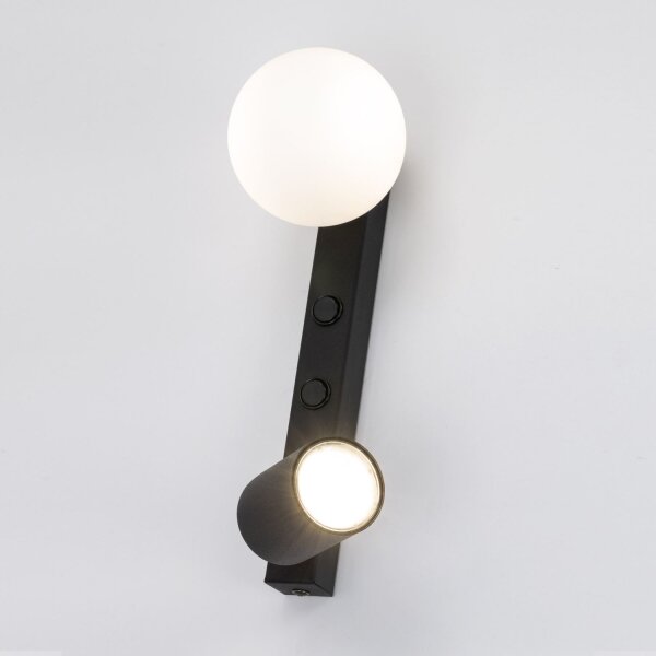 Spot Wandleuchte mit Schalter H: 35 cm GU10 + G9 Glas Metall