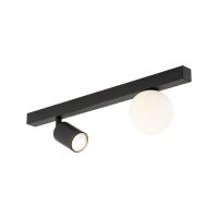 Deckenstrahler Glas Metall 49 cm Schwarz Weiß GU10...