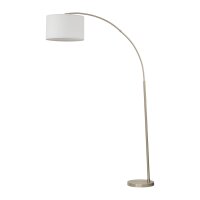 Bogenleuchte verstellbar 200 cm Stoff Metall Chrom...