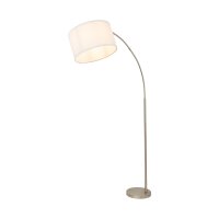 Bogenleuchte verstellbar 200 cm Stoff Metall Chrom...