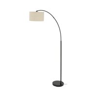 Bogenleuchte 200 cm verstellbar Stoff Metall Schwarz...