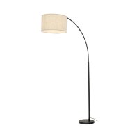Bogenleuchte 200 cm verstellbar Stoff Metall Schwarz...
