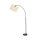 Bogenleuchte 200 cm verstellbar Stoff Metall Schwarz Beige E27