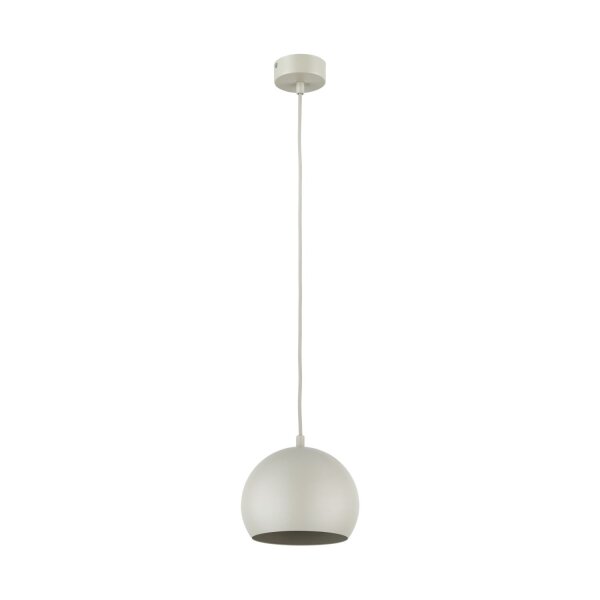 Runde Hängelampe Metall Ø 17 cm schmal E27 Beige Retro Design