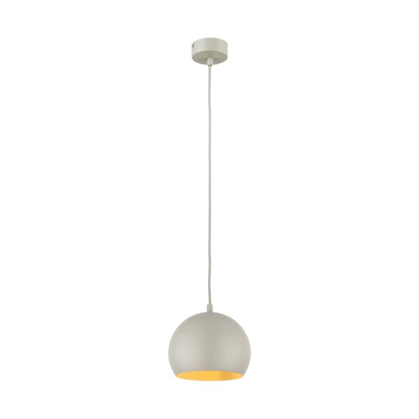 Runde Hängelampe Metall Ø 17 cm schmal E27 Beige Retro Design