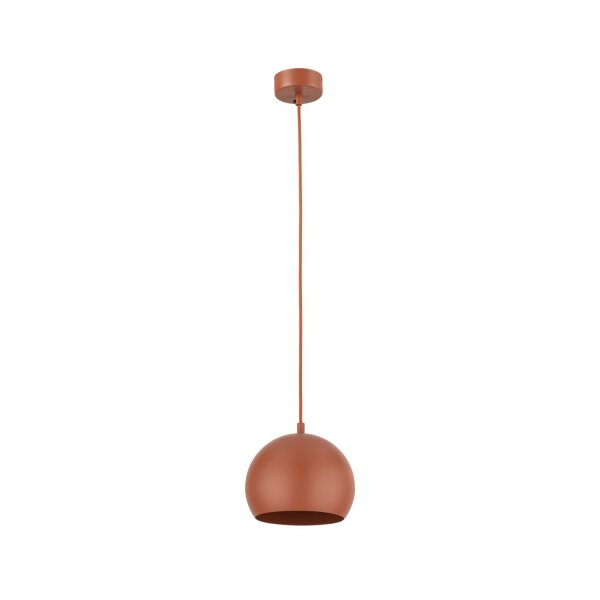 Pendelleuchte Metall Rot Ø 17 cm rund E27 Kugel Schirm