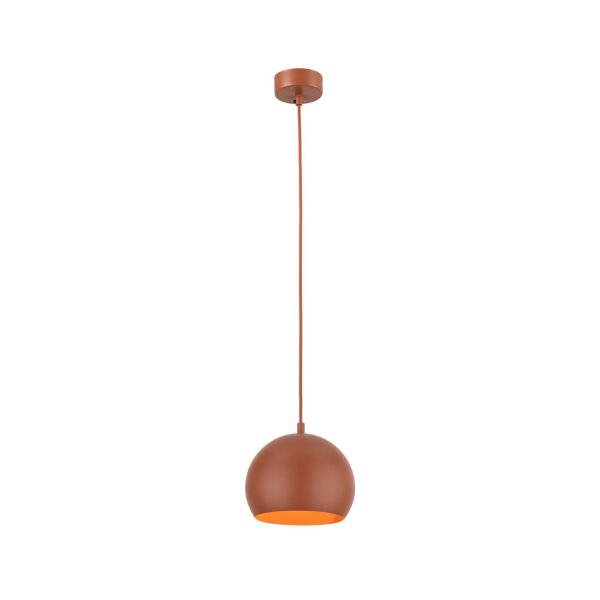 Pendelleuchte Metall Rot Ø 17 cm rund E27 Kugel Schirm