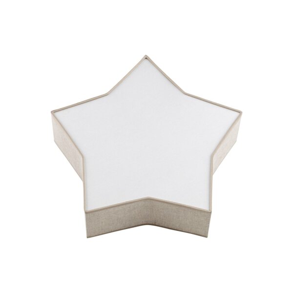Kinderzimmerleuchte Leinen 45 cm lang Stern Weiß Beige 2x E27