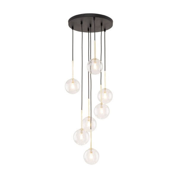 Pendelleuchte Glas Metall H: max. 97 cm verstellbar 7x G9