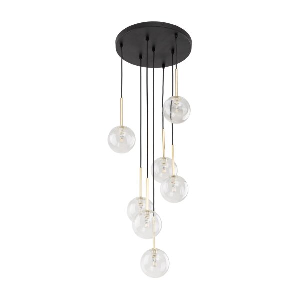 Pendelleuchte Glas Metall H: max. 97 cm verstellbar 7x G9