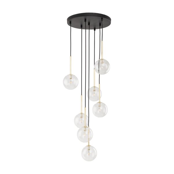 Pendelleuchte Glas Metall H: max. 97 cm verstellbar 7x G9