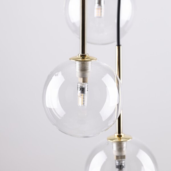 Pendelleuchte Glas Metall H: max. 97 cm verstellbar 7x G9