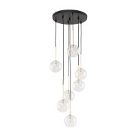 Pendelleuchte Glas Metall H: max. 97 cm verstellbar 7x G9