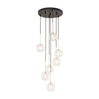 Pendelleuchte Glas Metall H: max. 97 cm verstellbar 7x G9